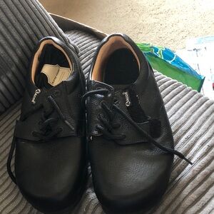 Apex Black Leather Lace-Up Oxfords for Men